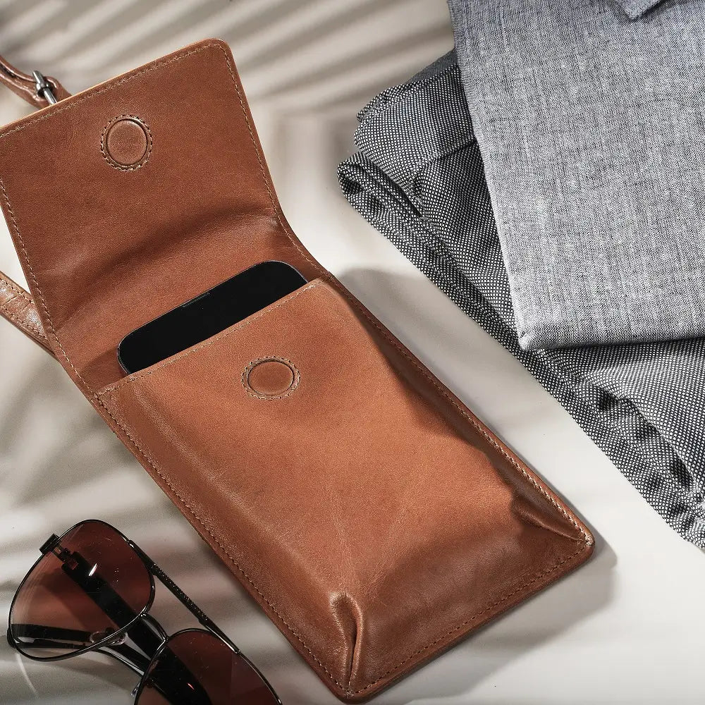 Leather Phone Bag for Women | Real Leather Crossbody Phone Bag | Velura - 2562