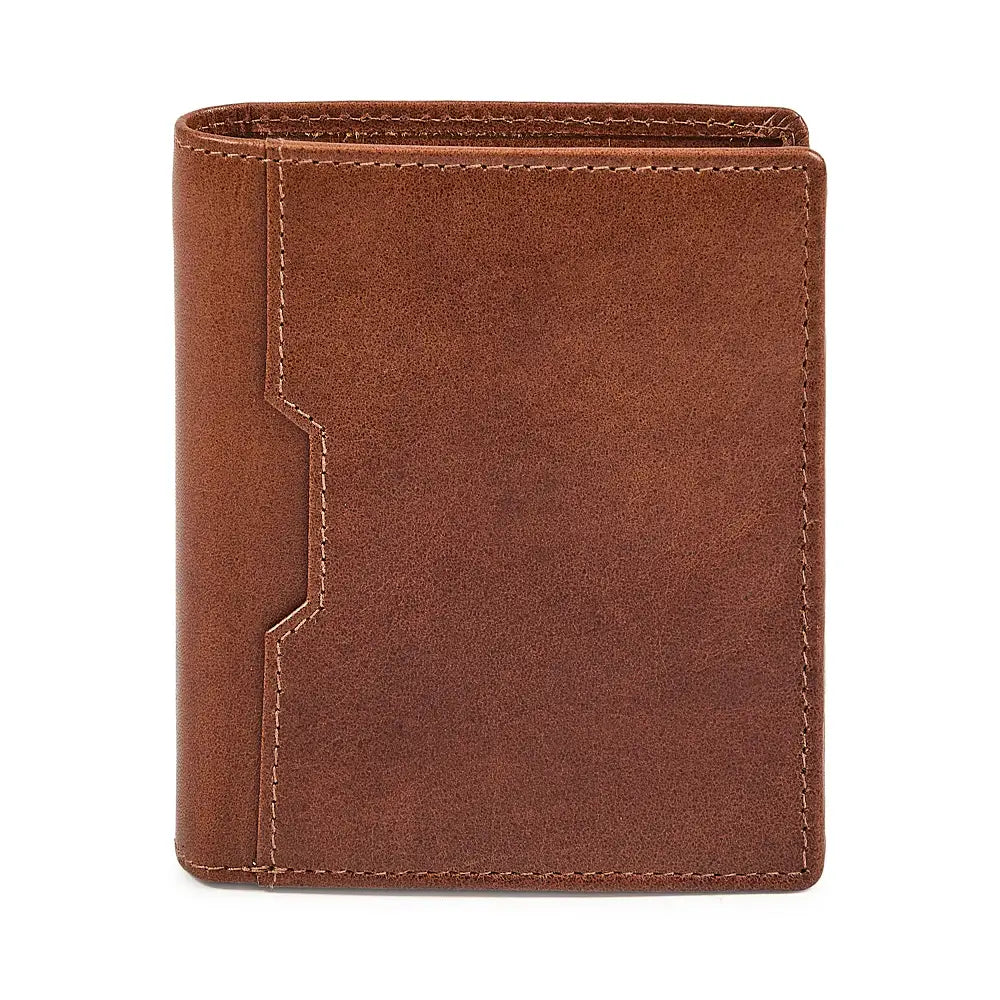 Tan  leather wallet on a white background