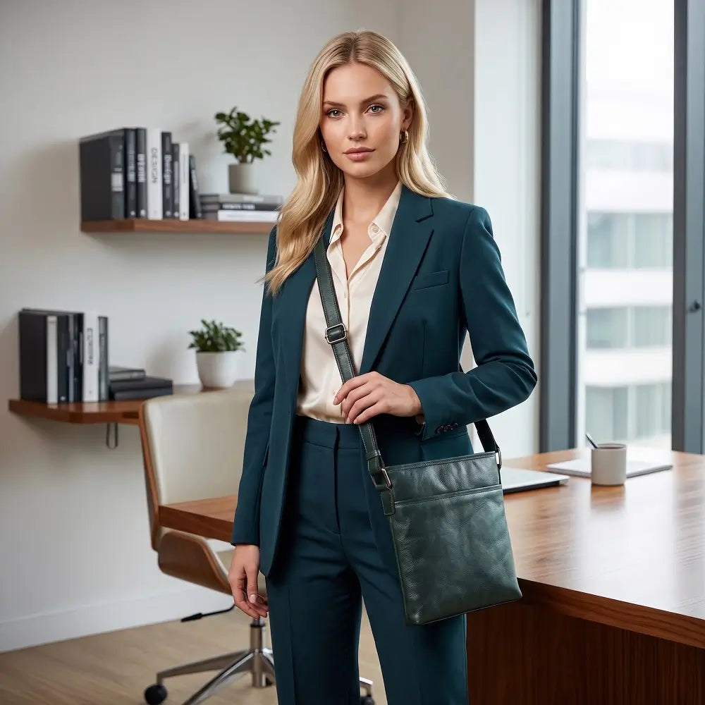 Large Leather Cross Body Bag for Women | Real Leather Crossbody Bag | Velura - 2561
