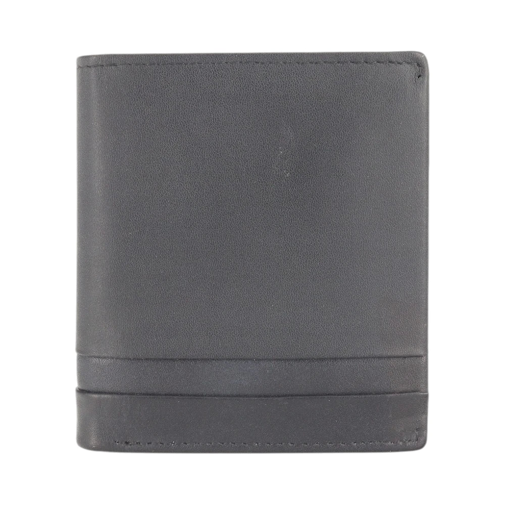 Front view of Black wallet on a white background