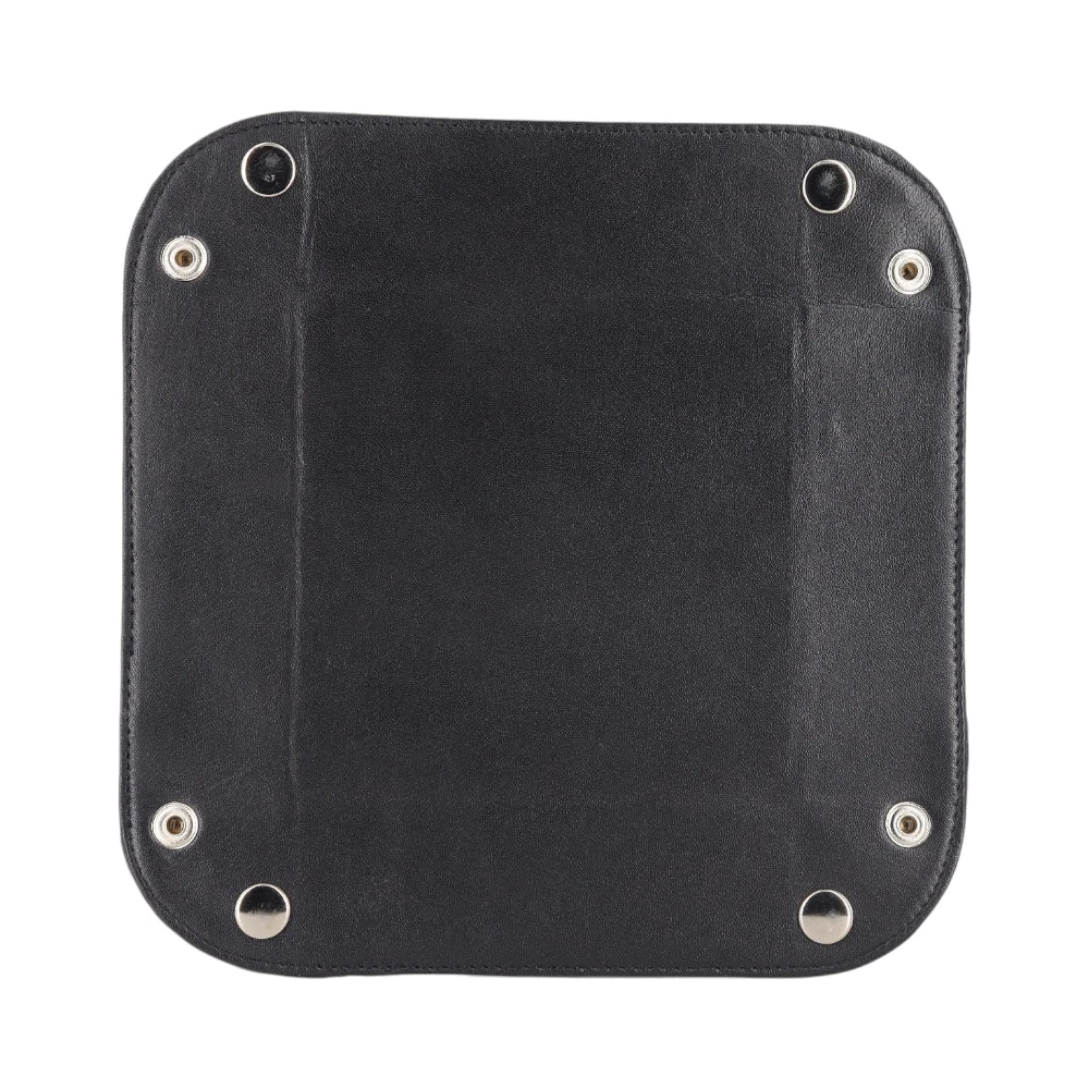 Back view of Lilac leather tray on a white background