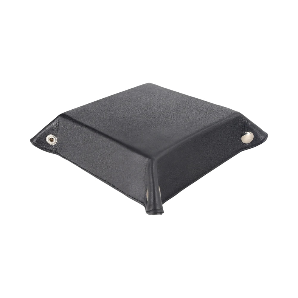 Top view of Lilac leathet tray  on a white background
