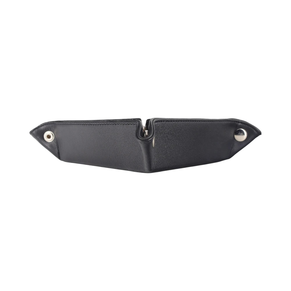 Side view of Lilac leather tray on a white background