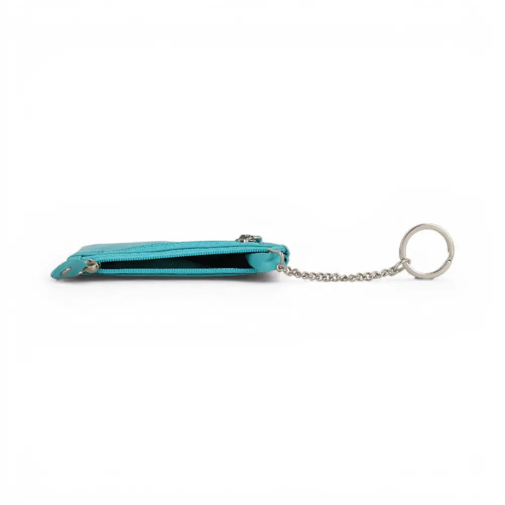 Turquoise Small Keychain Pouch on white background