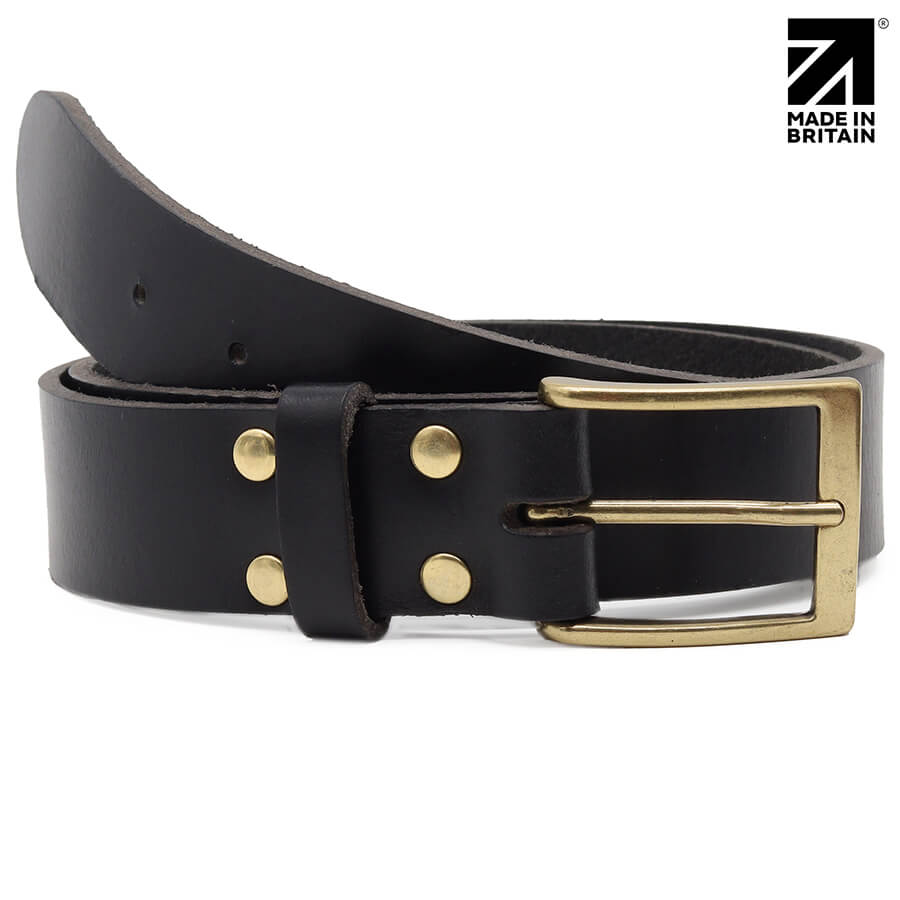 Waxed Edge Leather Belt 35mm - MIBM04