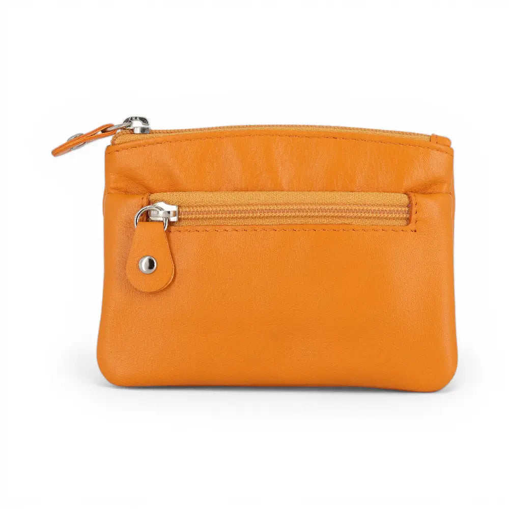 Yellow pouch with a zipper on a white background