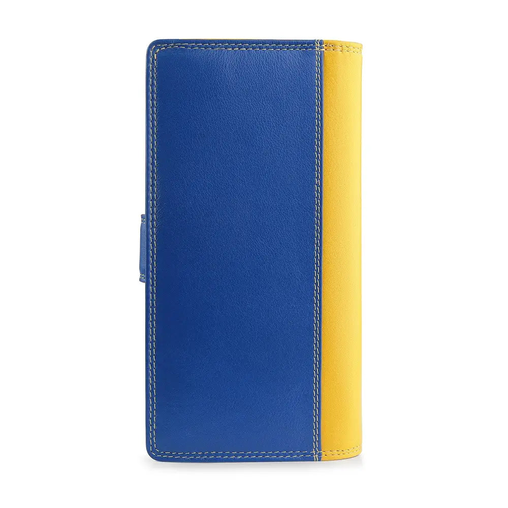 Back view of yellow phone case on a white background