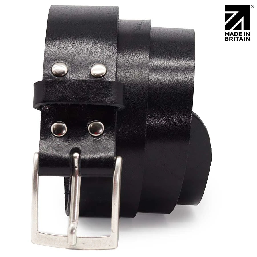 MIB black men's italian full grain leather belt with 40 mm width and classic British craftsmanship