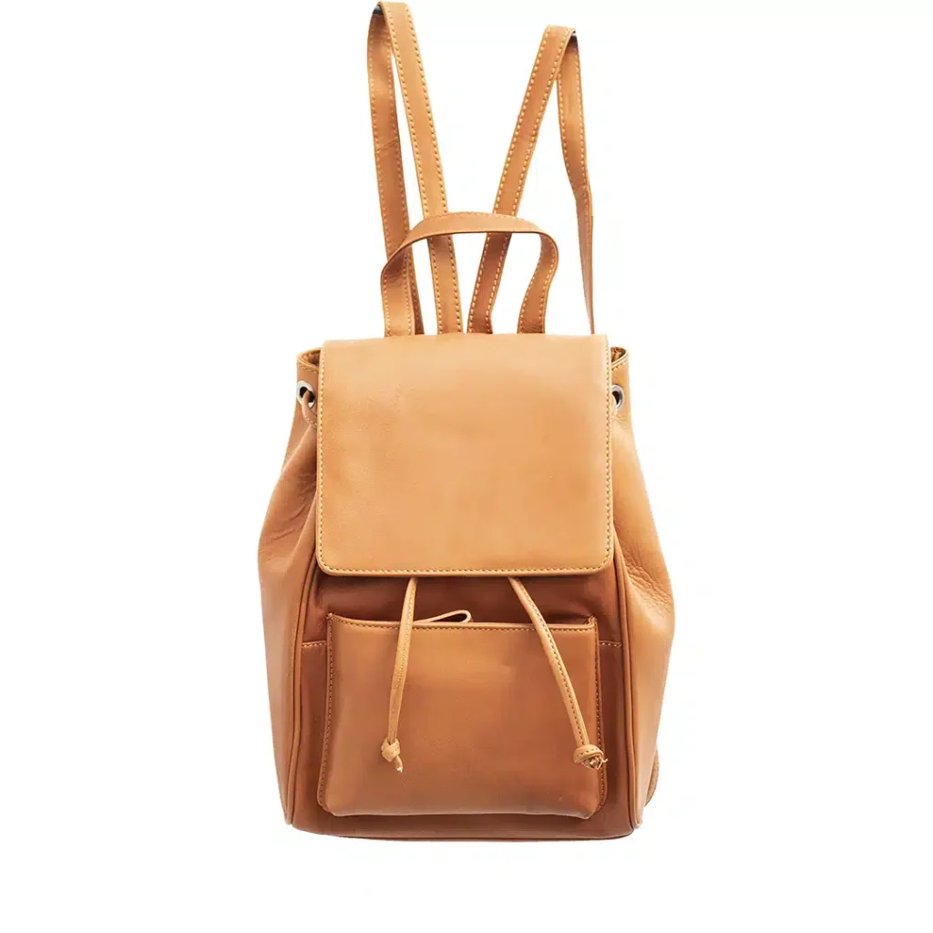 brown leather backpack for women