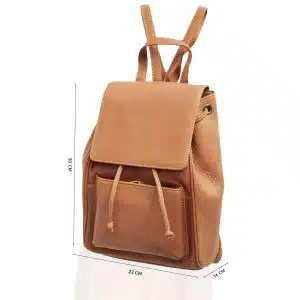 Texan Leather Backpack Cognac measurements 30 x 22 x 14 cm