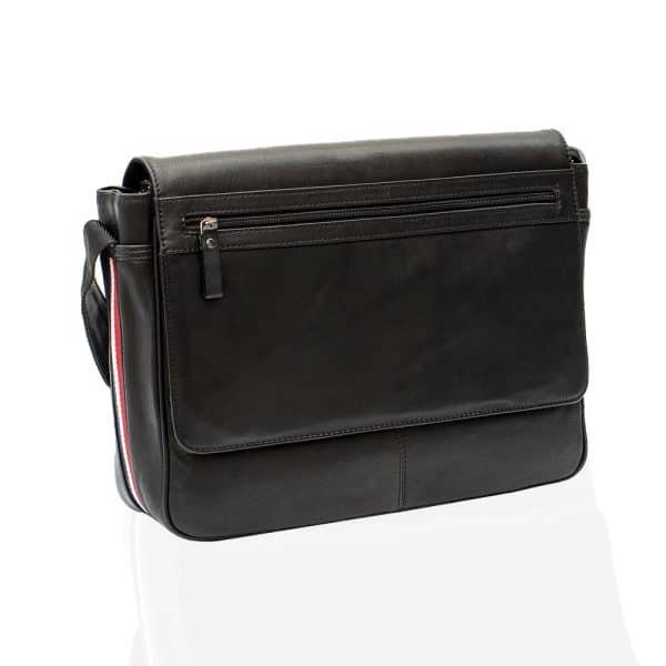 Texan Messenger Leather bag black front