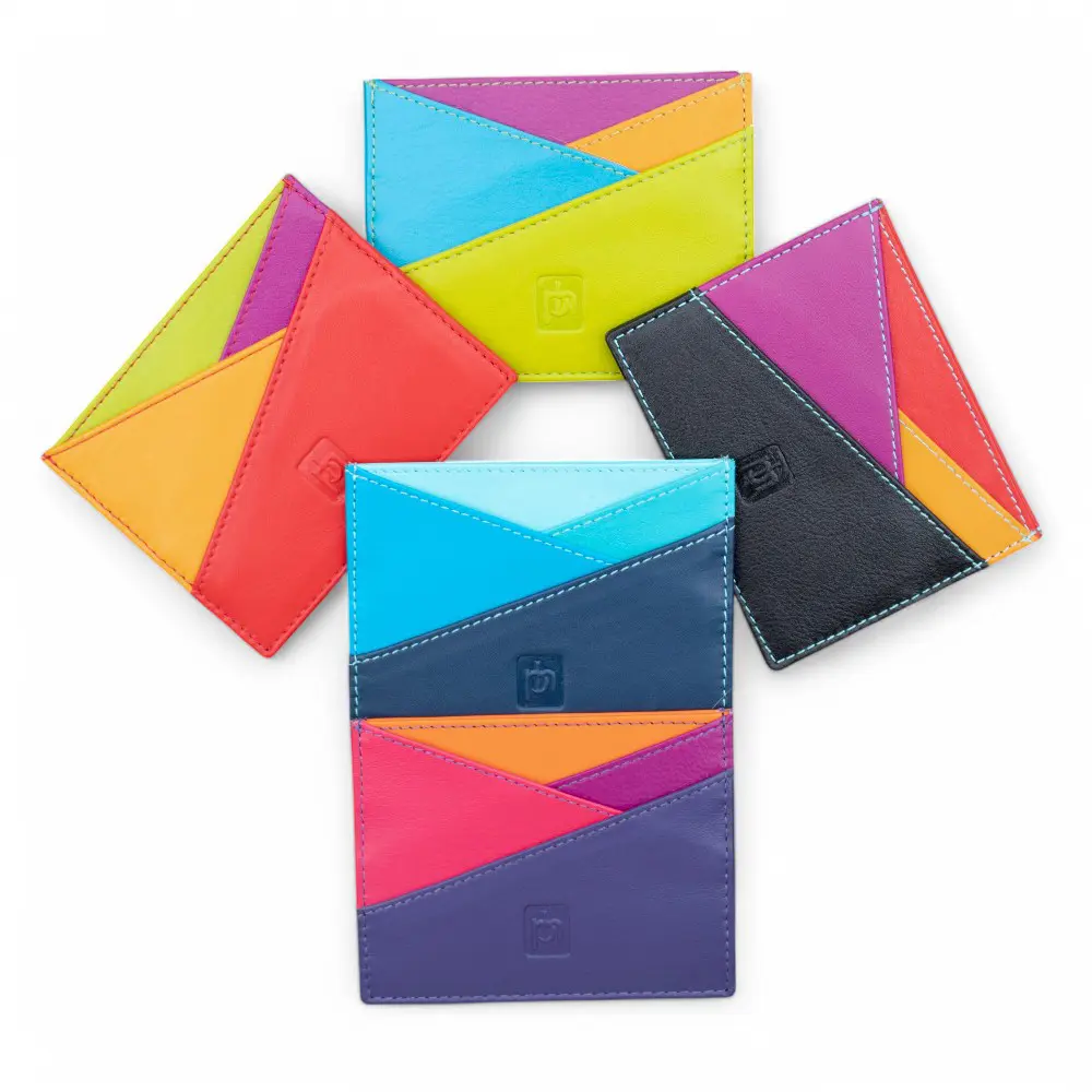 Wholesale Leather Card Holders - Pack of 12 Multi-Colours