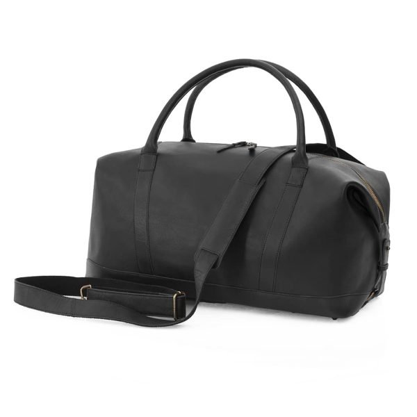 Black leather Holdall bag