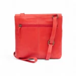 Back view of Washed Cancun Crossbody Organiser Bag Valentina 1201 in red showing back zipped pocket
