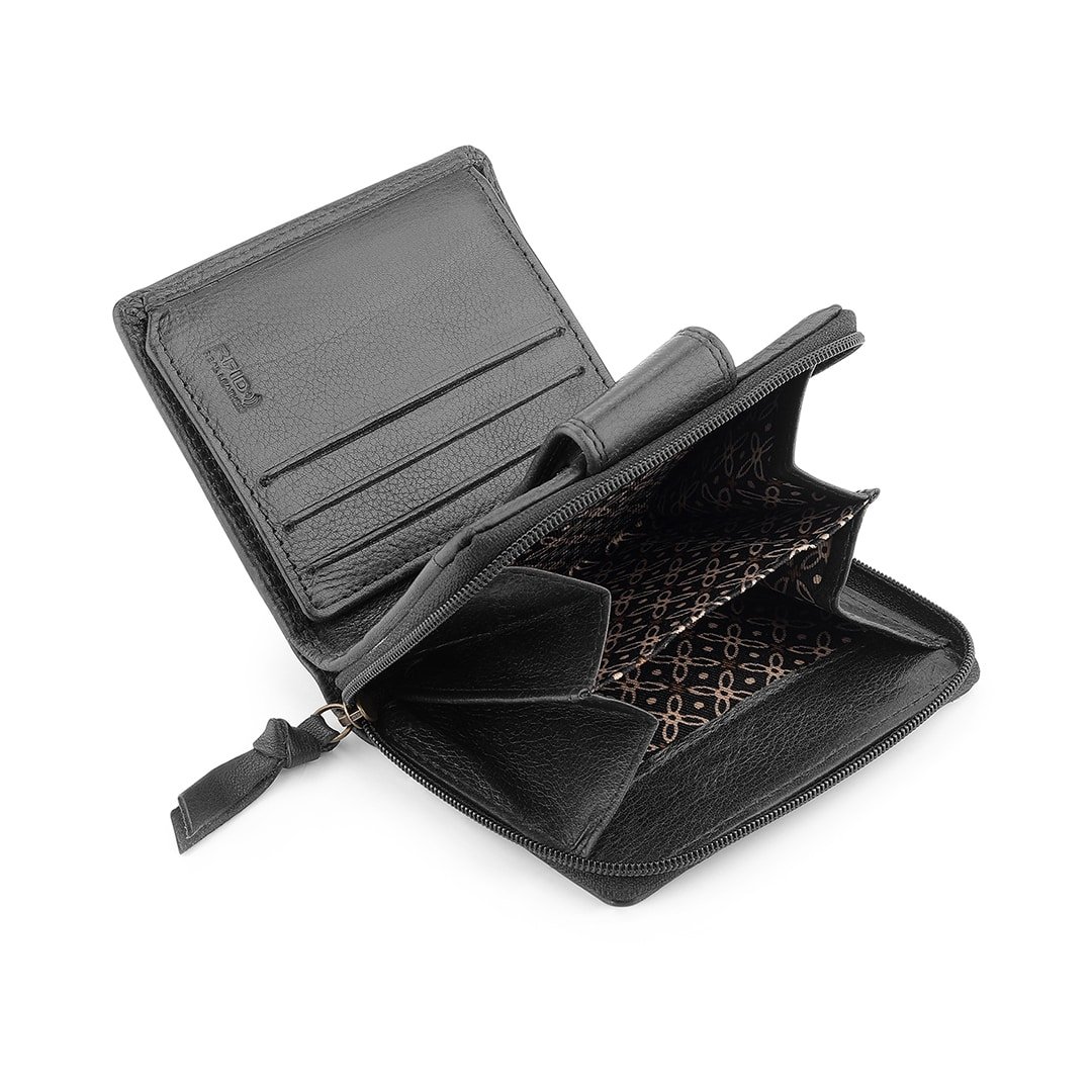 Black Selena Small Trifold Purse Washed Cancun 1265 04