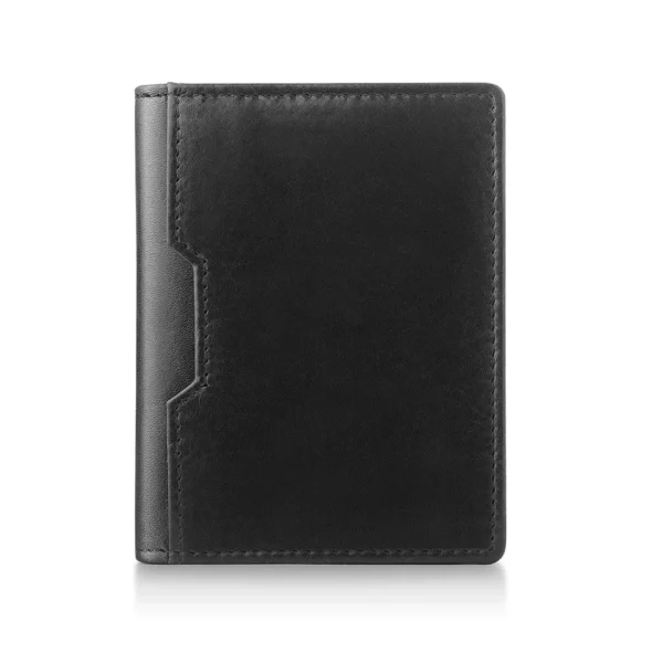 Black credit cardholder for men - Alperto 4275. Compact leather cardholder with a distressed finish and RFID protection.