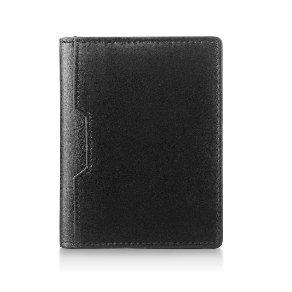 Black credit cardholder for men - Alperto 4275. Compact leather cardholder with a distressed finish and RFID protection.