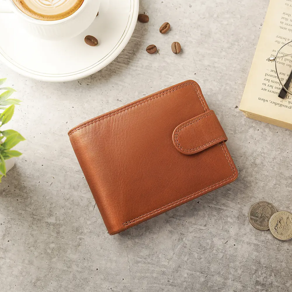 Premium brown leather wallets for men