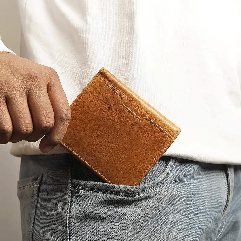 Tan Small men’s wallets for wholesale