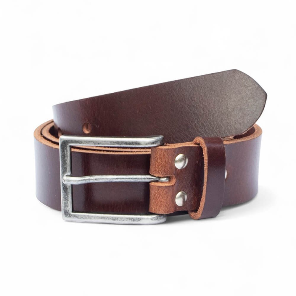 Chocolate Full Grain Leather Belt 35mm width