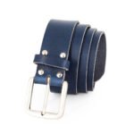 Genuine leather belt made in England, black, 40mm wide, handmade