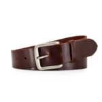 Handmade men’s leather belt UK in brown, 40mm wide with Italian buckle