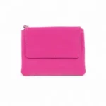 Berry color soft leather coin purse with flap opening and zip top – Coin Purse Style 1760