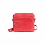 Front view of Washed Cancun Small Crossbody Bag Sofia 1202 in red genuine leather