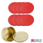 red leather coaster set of 8 Plain